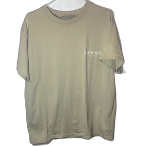 Fear of God Essentials Beige T-shirt Men’s Size Large Streetwear Designer Shirt